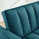 modern velvet armchair sofa couch  pull out  bed,3 in one convertible for living room sofa bed,blue