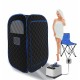 Portable Steam Sauna, Portable Sauna for Home, Sauna Tent Sauna Box with 3L Steamer with Remote Control and Folding Chair, Black