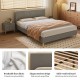 Queen size bed, Cotton Linen Fabric, Simple Style, Stable Structure, Easy to Install, Dark Gray