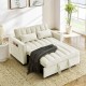 modern velvet loveseat sofa couch  pull out  bed,3 in one convertible for living room sofa bed,beige