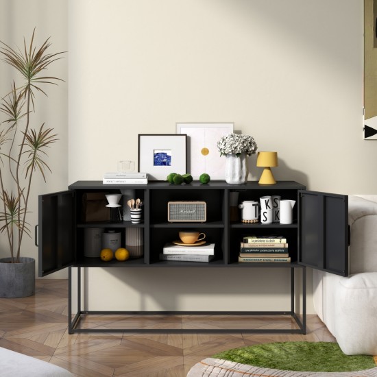 Modern Sideboard Buffet with Plenty of Storage Space - Anti-tilt mechanism, Elegant handles, Silent magnetic closure and Eco-friendly finish for kitchen, dining room and living room.