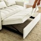 modern velvet loveseat sofa couch  pull out  bed,3 in one convertible for living room sofa bed,beige