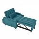 modern velvet armchair sofa couch  pull out  bed,3 in one convertible for living room sofa bed,blue