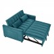 modern velvet loveseat sofa couch  pull out  bed,3 in one convertible for living room sofa bed,blue