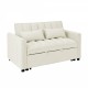 modern velvet loveseat sofa couch  pull out  bed,3 in one convertible for living room sofa bed,beige