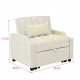 modern velvet armchair sofa couch  pull out  bed,3 in one convertible for living room sofa bed,beige