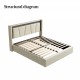 Queen Size, Cotton and Linen Fabric, Pneumatic Bed, with Storage Space under the Bed, Stable Bed Structure,Light Gray