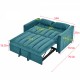 modern velvet loveseat sofa couch  pull out  bed,3 in one convertible for living room sofa bed,blue