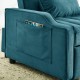 modern velvet armchair sofa couch  pull out  bed,3 in one convertible for living room sofa bed,blue