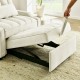 modern velvet armchair sofa couch  pull out  bed,3 in one convertible for living room sofa bed,beige