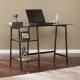 Avery Metal/Glass Sawhorse/A-Frame Writing Desk - Black