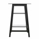 Avery Metal/Glass Sawhorse/A-Frame Writing Desk - Black