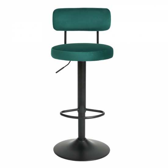 Modern Bar Stools Set of 2,Curved Backrest Upholstered Counter Height Bar Stools,Adjustable Bar Stool 24.5