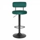 Modern Bar Stools Set of 2,Curved Backrest Upholstered Counter Height Bar Stools,Adjustable Bar Stool 24.5