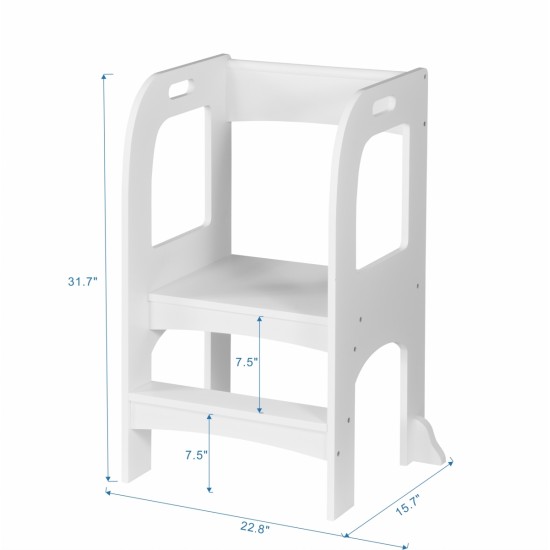 Child Standing Tower, Step Stools for Kids, Toddler Step Stool for Kitchen Counter,Gray