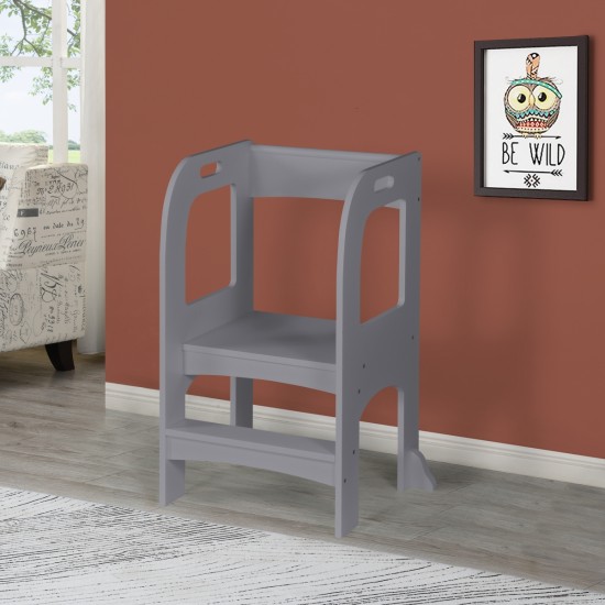 Child Standing Tower, Step Stools for Kids, Toddler Step Stool for Kitchen Counter,Gray