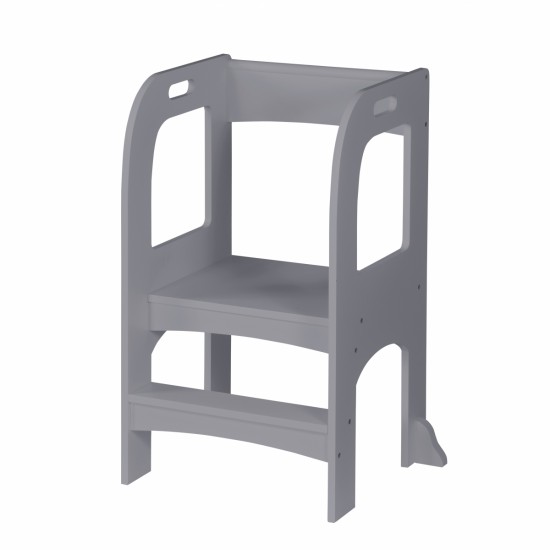 Child Standing Tower, Step Stools for Kids, Toddler Step Stool for Kitchen Counter,Gray