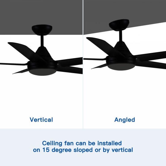 48 In Intergrated LED Ceiling Fan Lighting with Brown Wood Grain ABS Blade