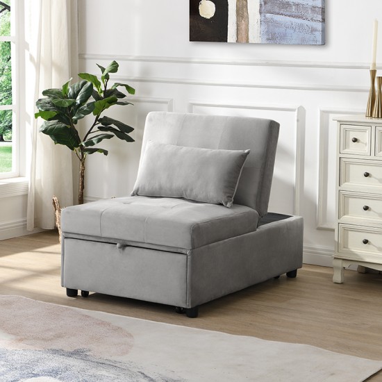 Folding Ottoman Sofa Bed  Gray