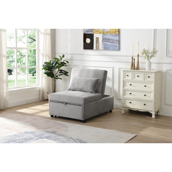 Folding Ottoman Sofa Bed  Gray