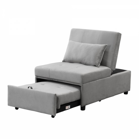 Folding Ottoman Sofa Bed  Gray