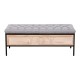 48'' Storage Bench Linen Upholstered End of Bed Storage Benches with Button Tufted Wooden JOY Ottoman for Bedroom, Living Room (Gray)