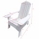 Outdoor or indoor Wood Adirondack chair with an hole to hold umbrella on the arm ,white