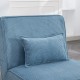 29.13 Inch Wide Accent Chair with Ottoman lounge Armless chair Upholstered Reading Chair Single Sofa with Nature Wooden Leg and Throw Pillow for Living Room Bedroom Dorm Room Office,  Blue Corduroy