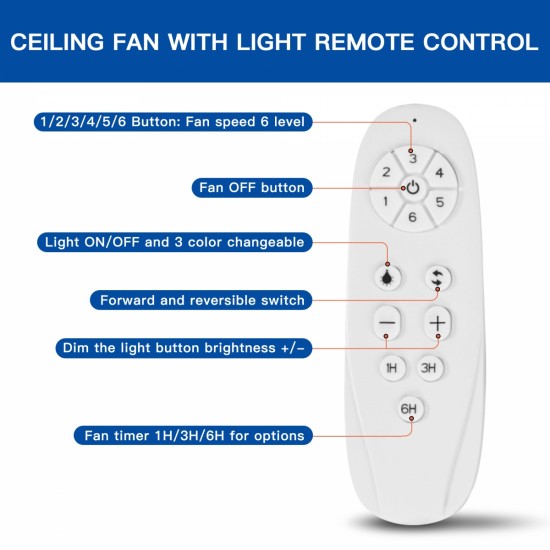 42 In Intergrated LED Ceiling Fan Lighting with White ABS Blade