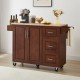 Kitchen Island with Drop Leaf Countertop, Rolling Kitchen Island Cart , Barn Door Kitchen Island Table with Storage Cabinet and Tower Rack, Island Table On Wheels for Kitchen, Retro Brown