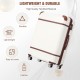 Hardshell Luggage with TSA lock , 28 Inch Expandable Lightweight Suitcase with Spinner Wheels, Single Vintage Luggage,White