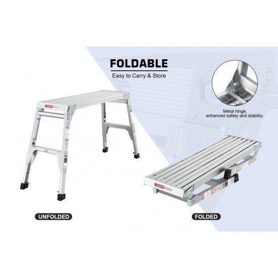 Aluminum Work Platform Large Size Step Stool Folding Portable Work Bench 40