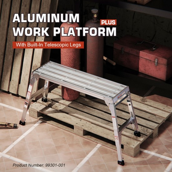 Aluminum Work Platform Large Size Step Stool Folding Portable Work Bench 40