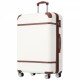 Hardshell Luggage with TSA lock , 28 Inch Expandable Lightweight Suitcase with Spinner Wheels, Single Vintage Luggage,White