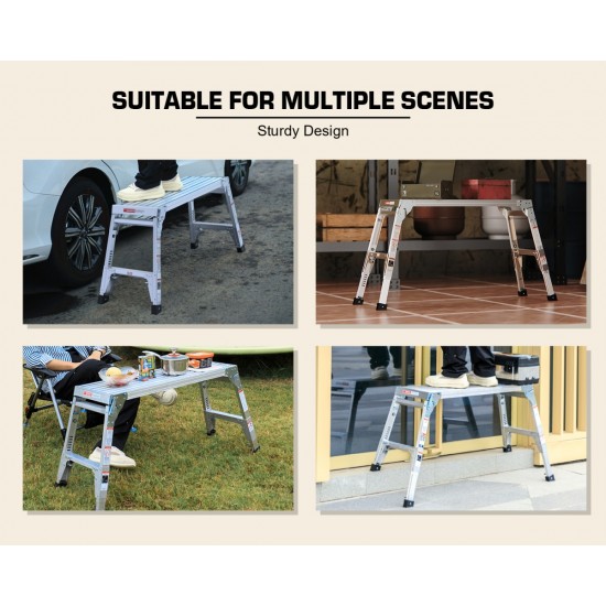 Aluminum Work Platform Large Size Step Stool Folding Portable Work Bench 40