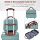 20 IN Hardside Luggage with Cosmetic Case , 2 Piece Lightweight Suitcase Set with Spinner Wheels, Carry on Vintage Luggage,Green