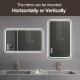 40*24 Inch LED Bathroom Mirror Vanity Mirrors with Front Lights Wall Mounted Anti-Fog Frameless Make Up Mirror with Light 5 mm Copper-Free Silver Mirror Horizontal or Vertical