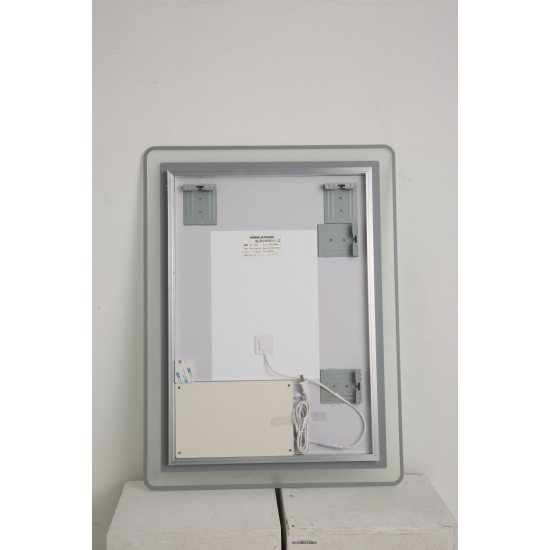 40*24 Inch LED Bathroom Mirror Vanity Mirrors with Front Lights Wall Mounted Anti-Fog Frameless Make Up Mirror with Light 5 mm Copper-Free Silver Mirror Horizontal or Vertical