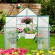 8x10FT Double Door Polycarbonate Greenhouse Raised Base and Anchor Aluminum Heavy Duty Walk-in Greenhouses for Outdoor Backyard in All Season,Green