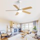 42 Inch Modern Ceiling Fan With 3 Color Dimmable Light 5 Blades Remote Control Reversible DC Motor White