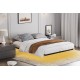 Floating Bed Frame Queen Size with LED Lights ＆ charging station, Metal Platform Queen Bed, 79.9'' L x 60.2'' W x 7.9'' H.