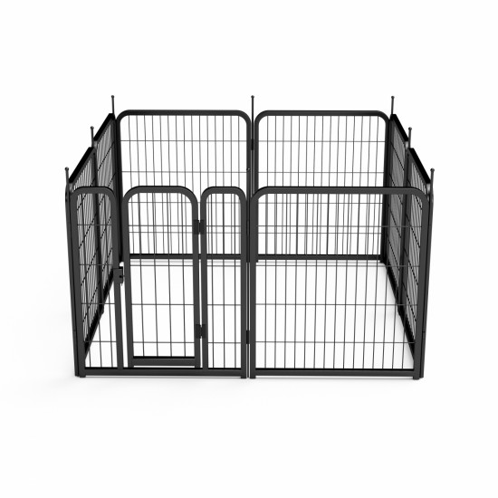 Dog Playpen Outdoor, 8 Panel Dog Fence 31.'' Pet Pen for Small Dogs Pet Exercise Pen for Puppy/Rabbit/Small Animals Portable Playpen for RV Camping Garden Yard, Indoor. Black, 26.3'' W x 31.5'' H.