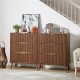 Bedroom Dresser, 3 Dressers with Wavy Curved Drawers, Children's Room, Living Room, Entry and Hallway Wood Chest of Drawers, Walnut, 31.5″W x 15.8″D x 37.4″H.