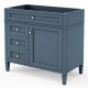 36'' Bathroom Vanity without Top Sink, Modern Bathroom Storage Cabinet with 2 Drawers and a Tip-out Drawer, Solid Wood Frame (NOT INCLUDE BASIN SINK)