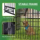 Large Dog Kennel Outdoor Pet Pens Dogs Run Enclosure Animal Hutch Metal Coop Fence with Roof Cover(6.6'L x 6.6'W x 6.4'H)