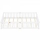 Queen Size Bed Floor Bed with Safety Guardrails and Door for Kids, White(Expect Arrival Date 2024.7.26), Old SKU W158090696