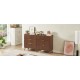 Bedroom Dresser, 3 Dressers with Wavy Curved Drawers, Children's Room, Living Room, Entry and Hallway Wood Chest of Drawers, Walnut, 31.5″W x 15.8″D x 37.4″H.