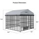 Large Dog Kennel Outdoor Pet Pens Dogs Run Enclosure Animal Hutch Metal Coop Fence with Roof Cover(6.6'L x 6.6'W x 6.4'H)