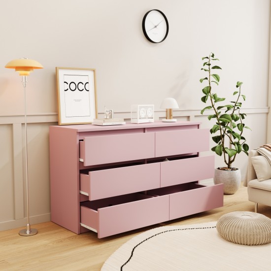 Pink  Large 6 drawers chest of drawer dressers table