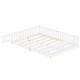 Queen Size Bed Floor Bed with Safety Guardrails and Door for Kids, White(Expect Arrival Date 2024.7.26), Old SKU W158090696